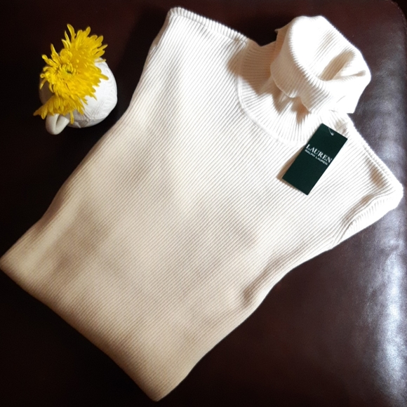 Ralph Lauren Ribbed Knit Cotton Turtleneck - Picture 2 of 12